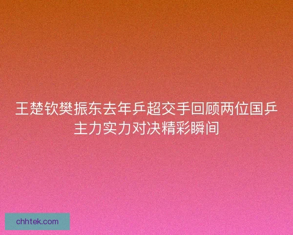 王楚钦樊振东去年乒超交手回顾两位国乒主力实力对决精彩瞬间